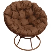 Кресло M-GROUP папасан без ротанга коричневое, коричневая подушка